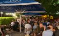 Biergarten am Abend des Restaurants Restauration Kopernikus, Nürnberg